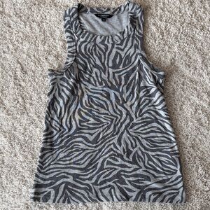 Liverpool Gray Zebra Print Tank Top